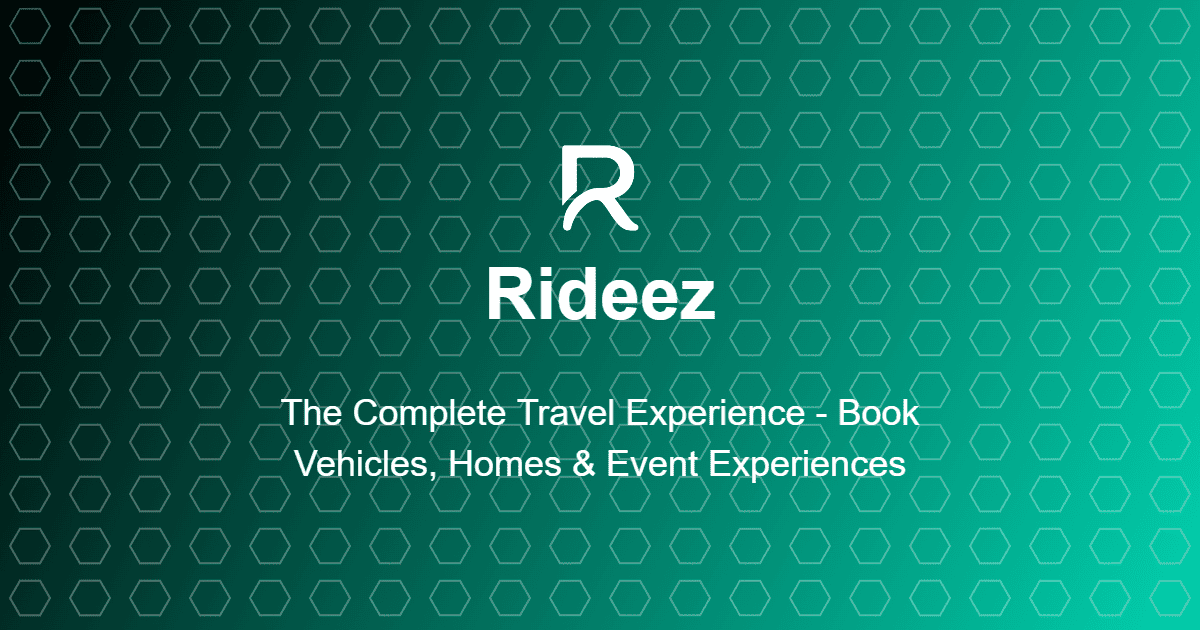 Rideez Home, Vehicle and Experience Platform.
